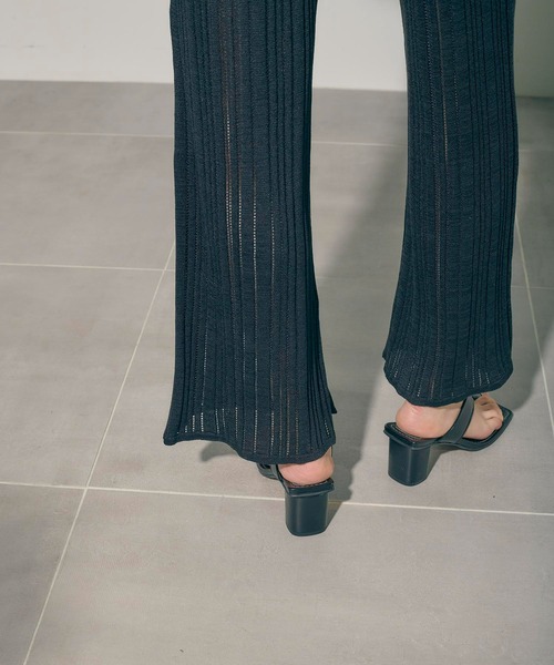 PUBLIC TOKYO（パブリックトウキョウ）の「ストライプメッシュニットパンツ（その他パンツ・レディース・ブラック/ベージュ・FREE）」の10枚目の写真