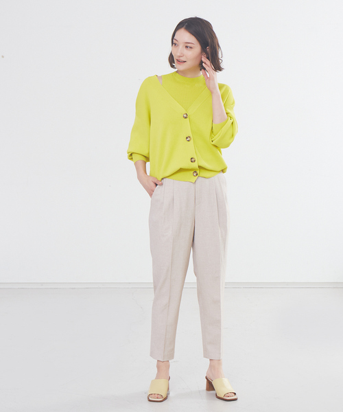 abahouse mavie(アバハウスマヴィ)の「【感嘆パンツ】リネン混タックテーパードパンツ(その他パンツ・レディース・ブラック/ベージュ/ピンク/ピンク系その他/ベージュ系その他・40/38/36/34/32)」の13枚目の写真