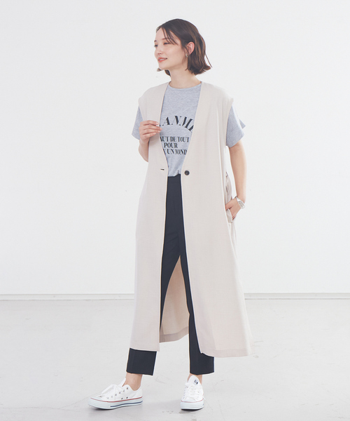 abahouse mavie(アバハウスマヴィ)の「【感嘆パンツ】リネン混タックテーパードパンツ(その他パンツ・レディース・ブラック/ベージュ/ピンク/ピンク系その他/ベージュ系その他・40/38/36/34/32)」の10枚目の写真