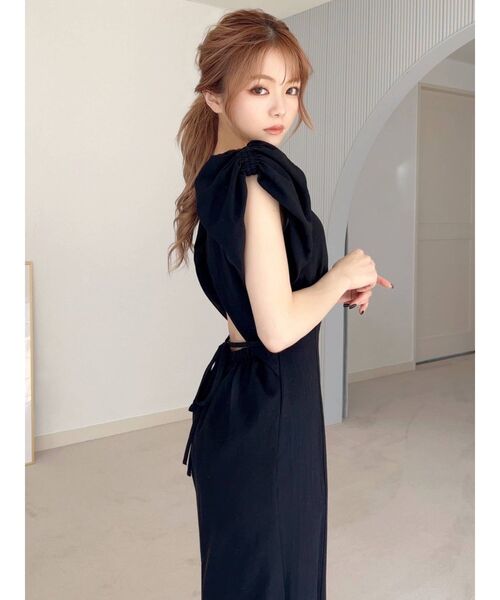 RESEXXY（リゼクシー）の「バックリボンマーメイドワンピース（ワンピース・レディース・ブラック/ブラウン/オフホワイト/グリーン・FREE）」の7枚目の写真