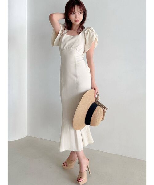 RESEXXY（リゼクシー）の「バックリボンマーメイドワンピース（ワンピース・レディース・ブラック/ブラウン/オフホワイト/グリーン・FREE）」の9枚目の写真