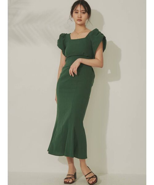 RESEXXY（リゼクシー）の「バックリボンマーメイドワンピース（ワンピース・レディース・ブラック/ブラウン/オフホワイト/グリーン・FREE）」の8枚目の写真