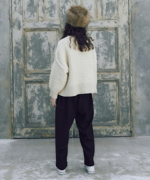 manana suerte（マニャーナスエルテ）の「ツイードニット（ニット/セーター・レディース・その他1/ブラック/オフホワイト/ボルドー・FREE）」の15枚目の写真