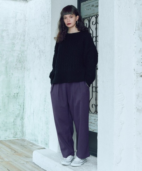 manana suerte（マニャーナスエルテ）の「ツイードニット（ニット/セーター・レディース・その他1/ブラック/オフホワイト/ボルドー・FREE）」の10枚目の写真