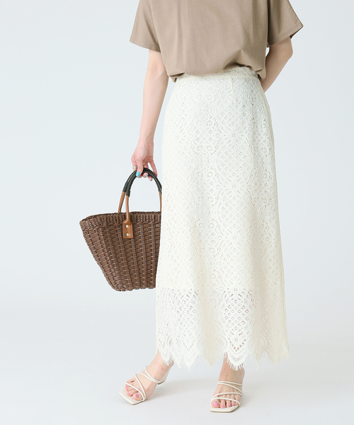 B.C STOCK（ベーセーストック）の「レース ナロースカート（スカート・レディース・ホワイト/ブラック/サックスブルー・SMALL/MEDIUM）」の10枚目の写真