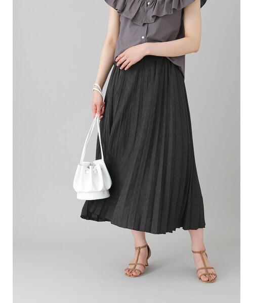 Te chichi CLASSIC（テチチクラシック）の「シャンブレーツイルプリーツスカート（スカート・レディース・ブラック/ブルー・ﾌﾘ-）」の3枚目の写真