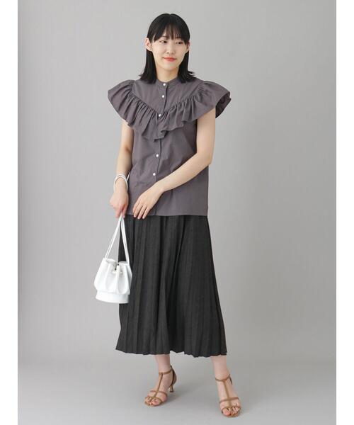 Te chichi CLASSIC（テチチクラシック）の「シャンブレーツイルプリーツスカート（スカート・レディース・ブラック/ブルー・ﾌﾘ-）」の16枚目の写真