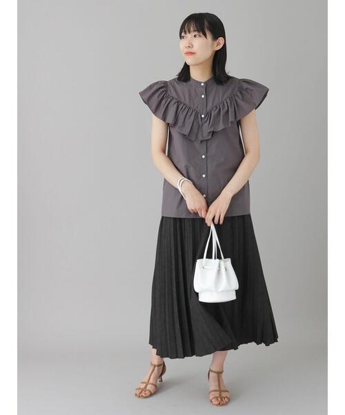 Te chichi CLASSIC（テチチクラシック）の「シャンブレーツイルプリーツスカート（スカート・レディース・ブラック/ブルー・ﾌﾘ-）」の17枚目の写真