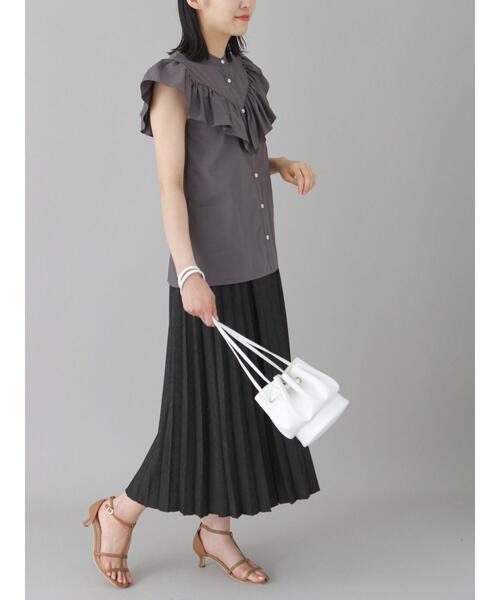 Te chichi CLASSIC（テチチクラシック）の「シャンブレーツイルプリーツスカート（スカート・レディース・ブラック/ブルー・ﾌﾘ-）」の20枚目の写真