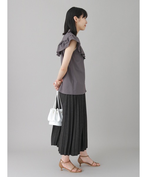 Te chichi CLASSIC（テチチクラシック）の「シャンブレーツイルプリーツスカート（スカート・レディース・ブラック/ブルー・ﾌﾘ-）」の5枚目の写真