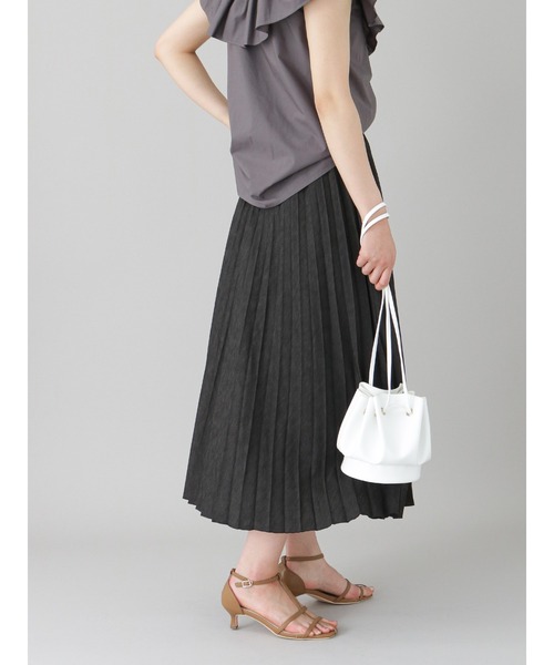 Te chichi CLASSIC（テチチクラシック）の「シャンブレーツイルプリーツスカート（スカート・レディース・ブラック/ブルー・ﾌﾘ-）」の10枚目の写真