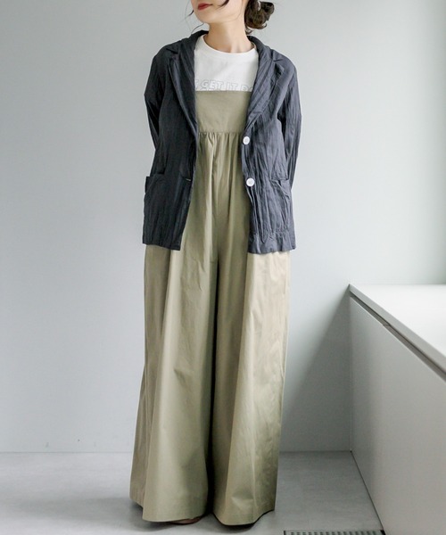 PUAL CE CIN（ピュアルセシン）の「クリンクル加工 シャツジャケット（テーラードジャケット・レディース・ベージュ/スミクロ/ブルー系/イエロー系・FREE）」の19枚目の写真