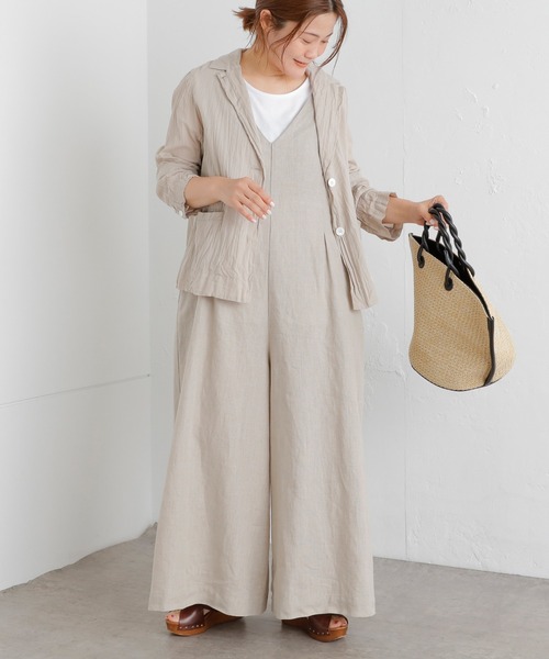 PUAL CE CIN（ピュアルセシン）の「クリンクル加工 シャツジャケット（テーラードジャケット・レディース・ベージュ/スミクロ/ブルー系/イエロー系・FREE）」の15枚目の写真