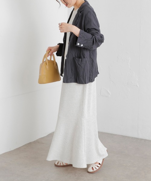 PUAL CE CIN（ピュアルセシン）の「クリンクル加工 シャツジャケット（テーラードジャケット・レディース・ベージュ/スミクロ/ブルー系/イエロー系・FREE）」の18枚目の写真