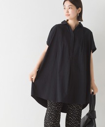 OMNES | コットン製品洗いワイドシルエットスキッパーフレンチスリーブチュニック(その他トップス)