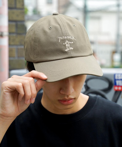 THRASHER（スラッシャー）の「GONZ ART 6P CAP/スラッシャーマークゴンザレス帽子(キャップ）（キャップ・メンズ・ブラック/ベージュ/ブラウン/カーキ・FREE）」の8枚目の写真