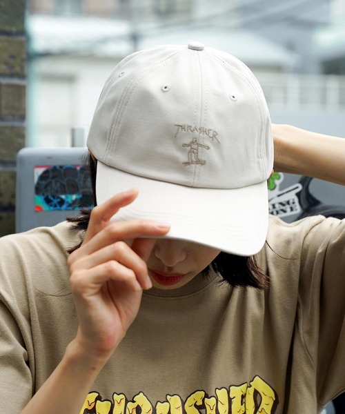 THRASHER（スラッシャー）の「GONZ ART 6P CAP/スラッシャーマークゴンザレス帽子(キャップ）（キャップ・メンズ・ブラック/ベージュ/ブラウン/カーキ・FREE）」の9枚目の写真