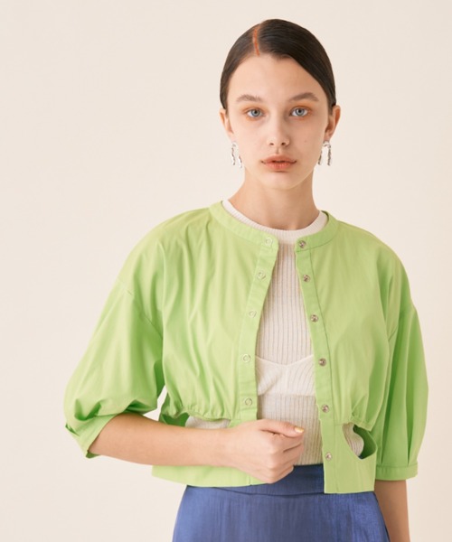 Solace（ソレイス）の「カットオープンパフスリーブブラウス（シャツ/ブラウス・レディース・ブラック/ブルー/グリーン・FREE）」の15枚目の写真