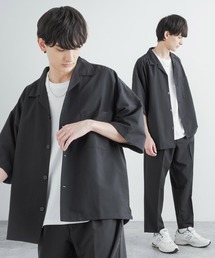 セットアップ オーバーサイズ オープンカラーシャツ / ZIPシャツ&ワイドアンクルパンツ