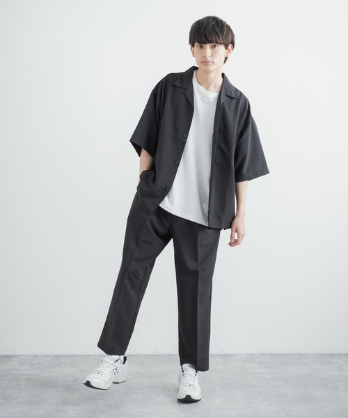 セットアップ オーバーサイズ オープンカラーシャツ / ZIPシャツ