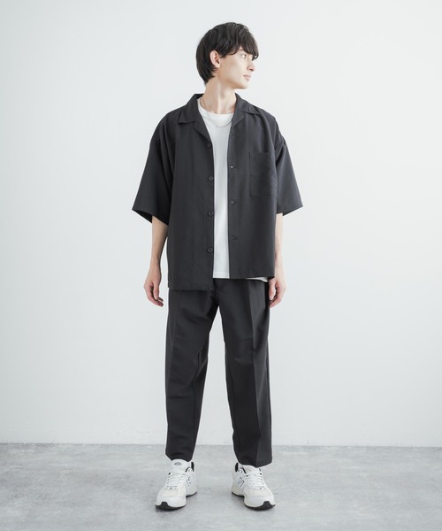 セットアップ オーバーサイズ オープンカラーシャツ / ZIPシャツ
