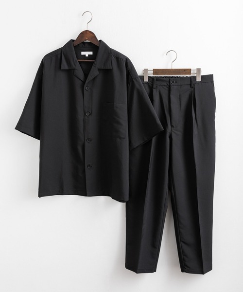 セットアップ オーバーサイズ オープンカラーシャツ / ZIPシャツ
