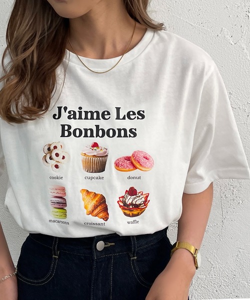 apres jour mignon(アプレジュールミニョン)の「スイーツプリントTシャツ【ZOZOTOWN限定アイテム】(Tシャツ/カットソー・レディース・オフホワイト/オートミール/ピンク・X-LARGE/フリー)」の14枚目の写真