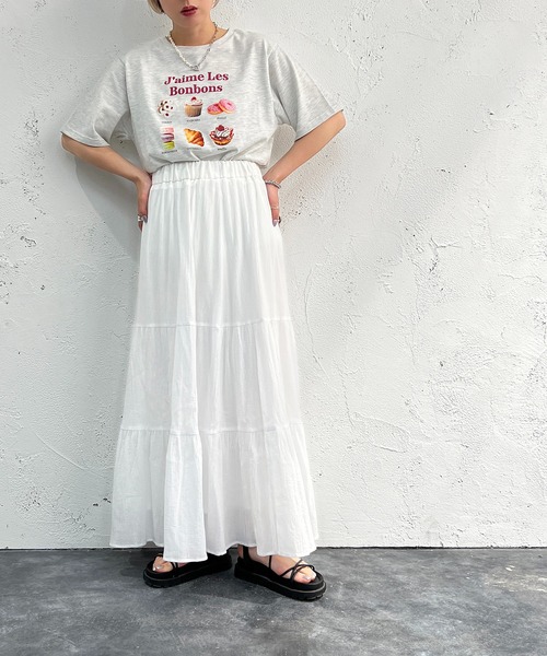 apres jour mignon(アプレジュールミニョン)の「スイーツプリントTシャツ【ZOZOTOWN限定アイテム】(Tシャツ/カットソー・レディース・オフホワイト/オートミール/ピンク・X-LARGE/フリー)」の7枚目の写真