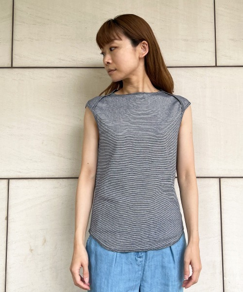 LA MARINE FRANCAISE（マリン フランセーズ）の「コーマフライスボーダーフレンチ（Tシャツ/カットソー・レディース・ネイビー/グレー/レッド/イエロー/ブルー・FREE）」の20枚目の写真