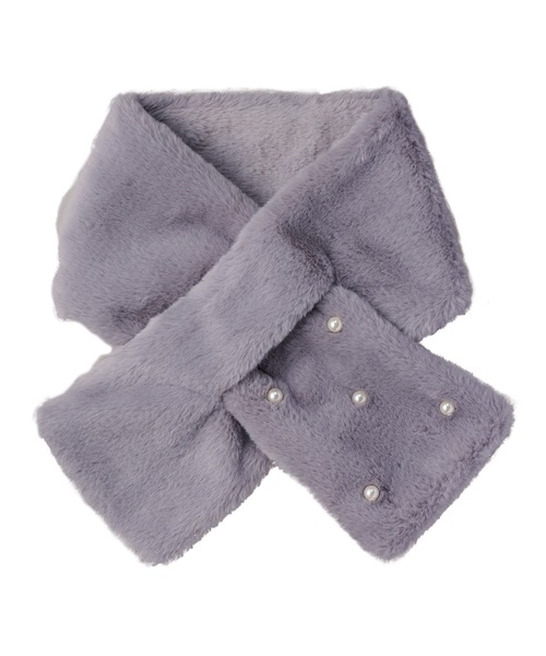 estaa(エスタ)の「バッグ&ファーマフラー ”パールビジュー”(マフラー・レディース・グレー/オフホワイト/ホワイト/ライトグレー/ダークブラウン/レオパード・FREE)」の12枚目の写真