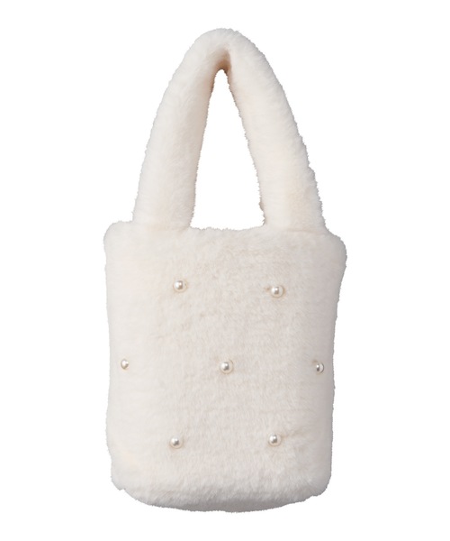 estaa(エスタ)の「バッグ&ファーマフラー ”パールビジュー”(マフラー・レディース・グレー/オフホワイト/ホワイト/ライトグレー/ダークブラウン/レオパード・FREE)」の9枚目の写真