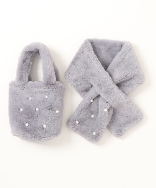 estaa(エスタ)の「バッグ&ファーマフラー ”パールビジュー”(マフラー・レディース・グレー/オフホワイト/ホワイト/ライトグレー/ダークブラウン/レオパード・FREE)」の20枚目の写真