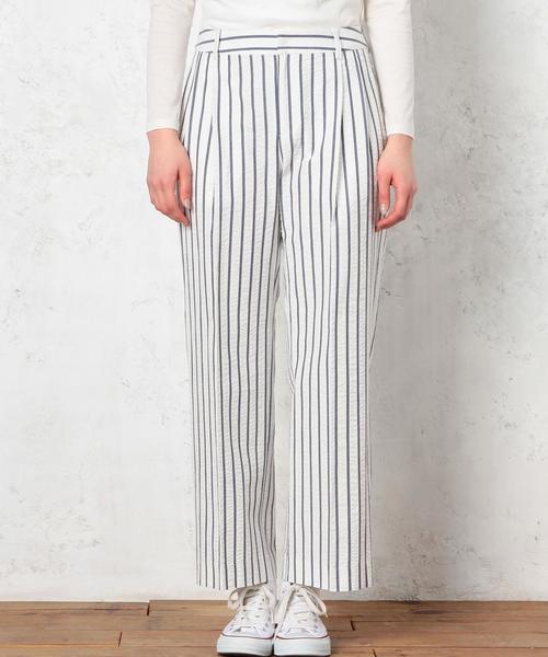 green label relaxing(グリーンレーベルリラクシング)の「GT サッカーST WIDE パンツ◆(その他パンツ・レディース・オフホワイト/ネイビー・36/38)」の12枚目の写真