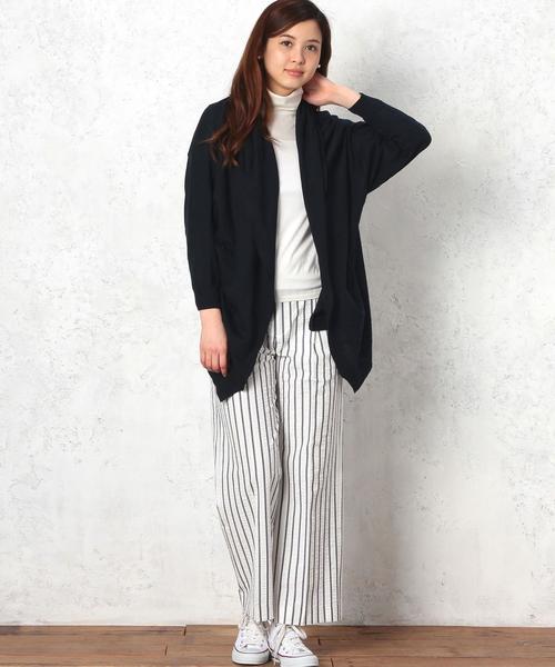 green label relaxing(グリーンレーベルリラクシング)の「GT サッカーST WIDE パンツ◆(その他パンツ・レディース・オフホワイト/ネイビー・36/38)」の3枚目の写真