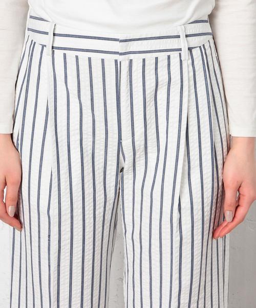 green label relaxing(グリーンレーベルリラクシング)の「GT サッカーST WIDE パンツ◆(その他パンツ・レディース・オフホワイト/ネイビー・36/38)」の4枚目の写真