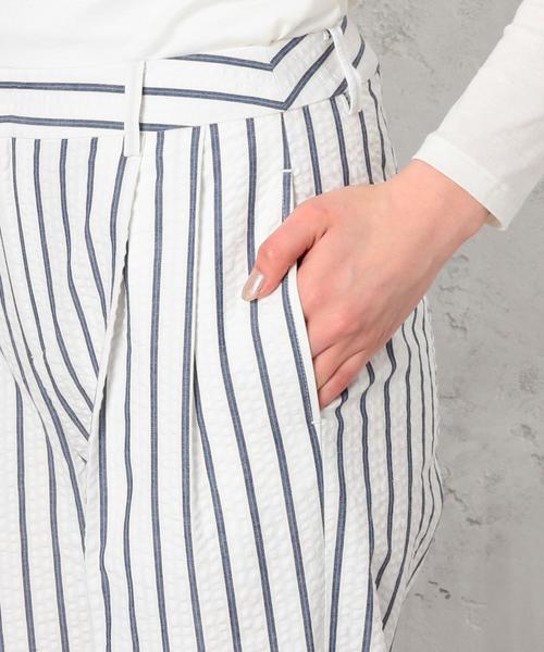 green label relaxing(グリーンレーベルリラクシング)の「GT サッカーST WIDE パンツ◆(その他パンツ・レディース・オフホワイト/ネイビー・36/38)」の5枚目の写真