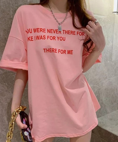 Auntie Rosa(アンティローザ)の「パステルロゴオーバーサイズTシャツ(Tシャツ/カットソー・レディース・ピンク/ブルー・FREE)」の2枚目の写真