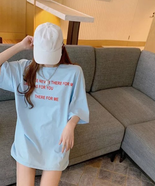 Auntie Rosa(アンティローザ)の「パステルロゴオーバーサイズTシャツ(Tシャツ/カットソー・レディース・ピンク/ブルー・FREE)」の3枚目の写真