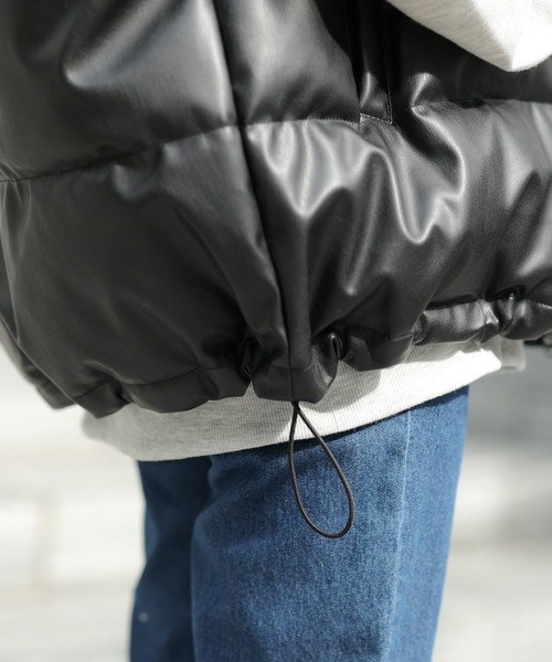 WEGO(ウィゴー)の「WEGO/フェイクレザーエコダウンベスト(ダウンベスト・レディース・ブラック・FREE)」の10枚目の写真