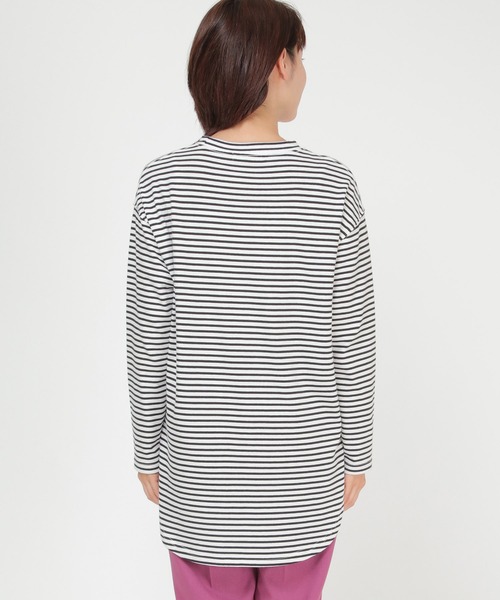 ikka（イッカ）の「コットンUSA裾ラウンドTシャツ（Tシャツ/カットソー・レディース・チャコールグレー/オフホワイト/その他1・M/L）」の12枚目の写真