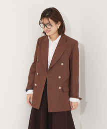 Rouge vif | チェックダブルジャケット(テーラードジャケット)