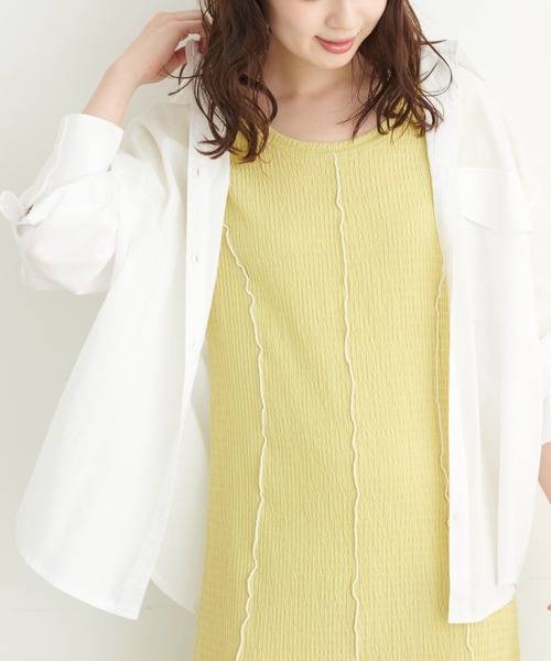 FREE'S MART（フリーズマート）の「◆ワイドスリーブオーバーサイズシャツ（調整可）（シャツ/ブラウス・レディース・ホワイト/ブルー/ブルー系その他/ピンク系その他/ネイビー・SMALL/MEDIUM）」の6枚目の写真