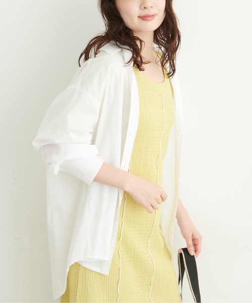 FREE'S MART（フリーズマート）の「◆ワイドスリーブオーバーサイズシャツ（調整可）（シャツ/ブラウス・レディース・ホワイト/ブルー/ブルー系その他/ピンク系その他/ネイビー・SMALL/MEDIUM）」の7枚目の写真