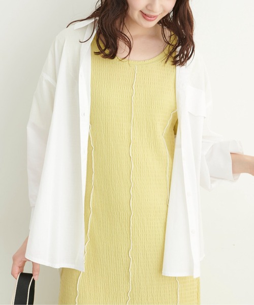 FREE'S MART（フリーズマート）の「◆ワイドスリーブオーバーサイズシャツ（調整可）（シャツ/ブラウス・レディース・ホワイト/ブルー/ブルー系その他/ピンク系その他/ネイビー・SMALL/MEDIUM）」の8枚目の写真