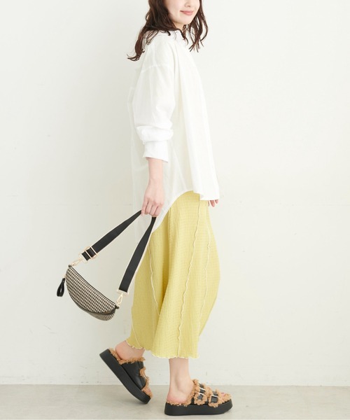 FREE'S MART（フリーズマート）の「◆ワイドスリーブオーバーサイズシャツ（調整可）（シャツ/ブラウス・レディース・ホワイト/ブルー/ブルー系その他/ピンク系その他/ネイビー・SMALL/MEDIUM）」の12枚目の写真