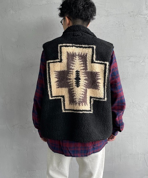 セール】[PENDLETON/ペンドルトン] ネイティブ柄 スタンドカラー