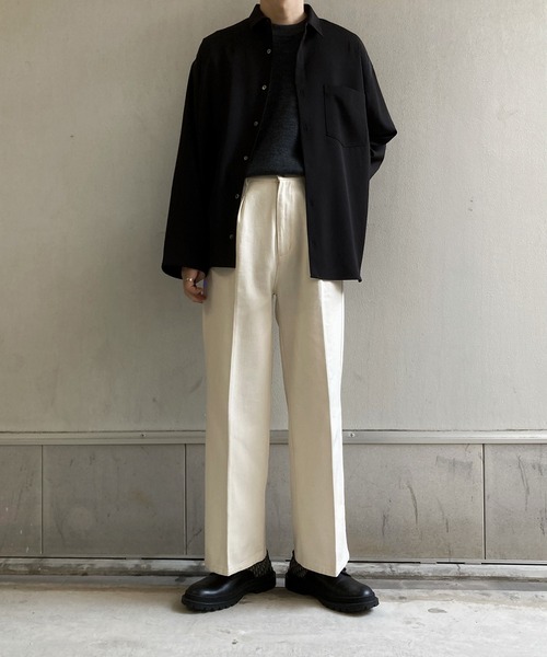 CALLNE（カルネ）の「【CALLNE】Regular Collor LongSleeve Shirt/レギュラーカラー ロングスリーブシャツ（シャツ/ブラウス・メンズ・ホワイト/ブラック・M/L）」の12枚目の写真