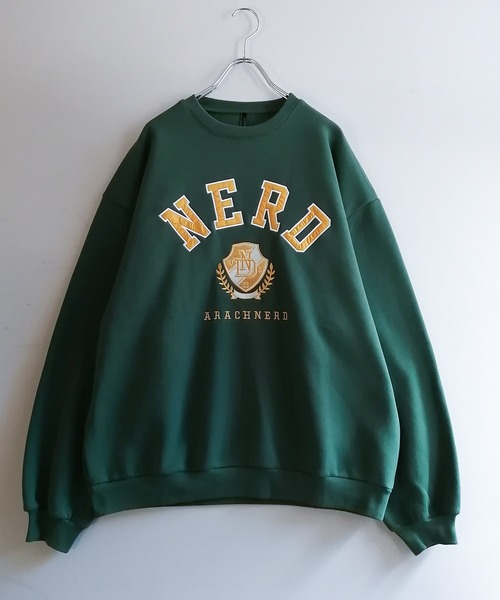 Starting Over（スターティングオーバー）の「裏起毛カレッジロゴクルーネックスウェット（スウェット・メンズ・チャコールグレー/アッシュグレー/ブラウン/グリーン・M/L/XL）」の4枚目の写真