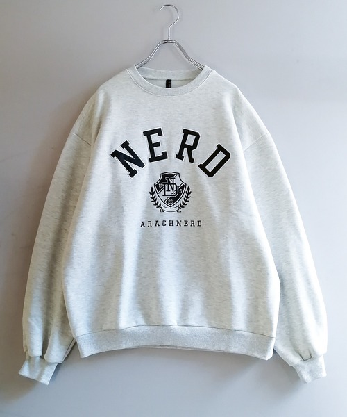 Starting Over（スターティングオーバー）の「裏起毛カレッジロゴクルーネックスウェット（スウェット・メンズ・チャコールグレー/アッシュグレー/ブラウン/グリーン・M/L/XL）」の3枚目の写真