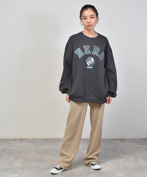 Starting Over（スターティングオーバー）の「裏起毛カレッジロゴクルーネックスウェット（スウェット・メンズ・チャコールグレー/アッシュグレー/ブラウン/グリーン・M/L/XL）」の20枚目の写真